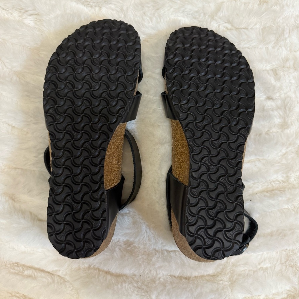 Birkenstock Papillio Black Sandals with Cork Footbed and Buckle Straps - Picture 5 of 7